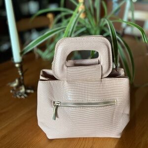 Mail + Lili Mini Croc Embossed Vegan Leather Satchel